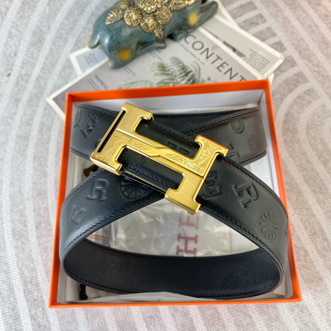爱马仕💕 特种皮腰带系列 ，原厂五金精品不锈钢扣，手感柔软舒适 宽3.8CM。
