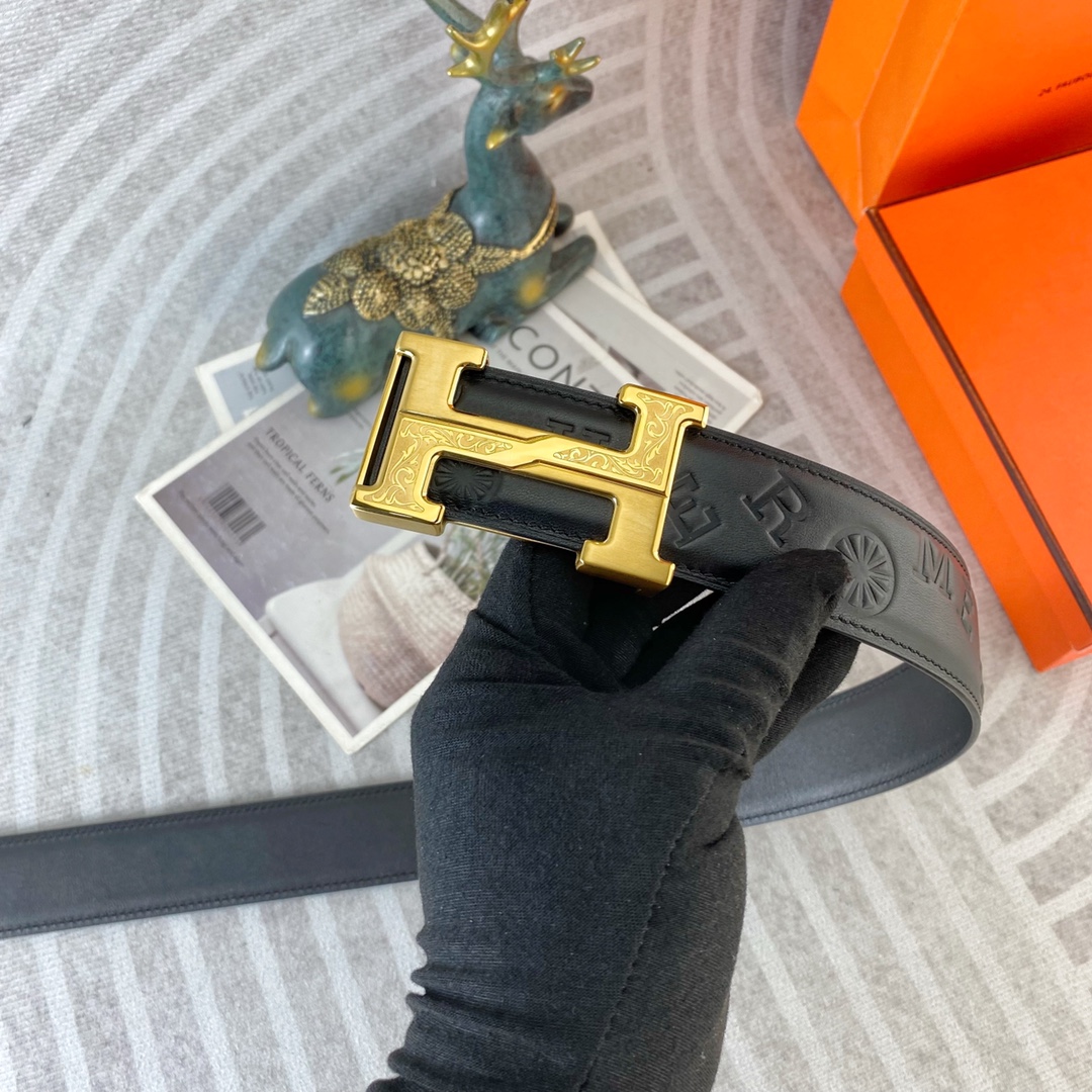爱马仕💕 特种皮腰带系列 ，原厂五金精品不锈钢扣，手感柔软舒适 宽3.8CM。