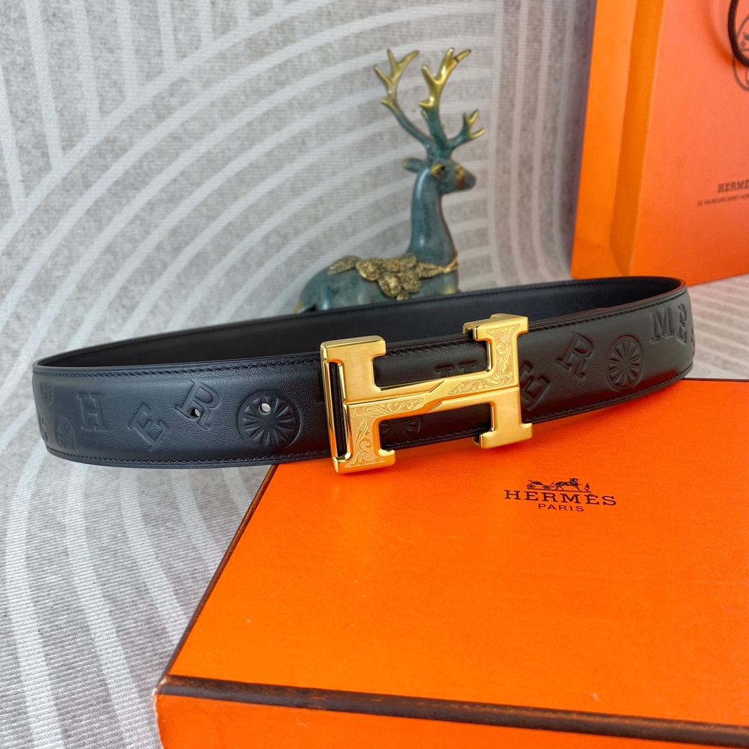 爱马仕💕 特种皮腰带系列 ，原厂五金精品不锈钢扣，手感柔软舒适 宽3.8CM。