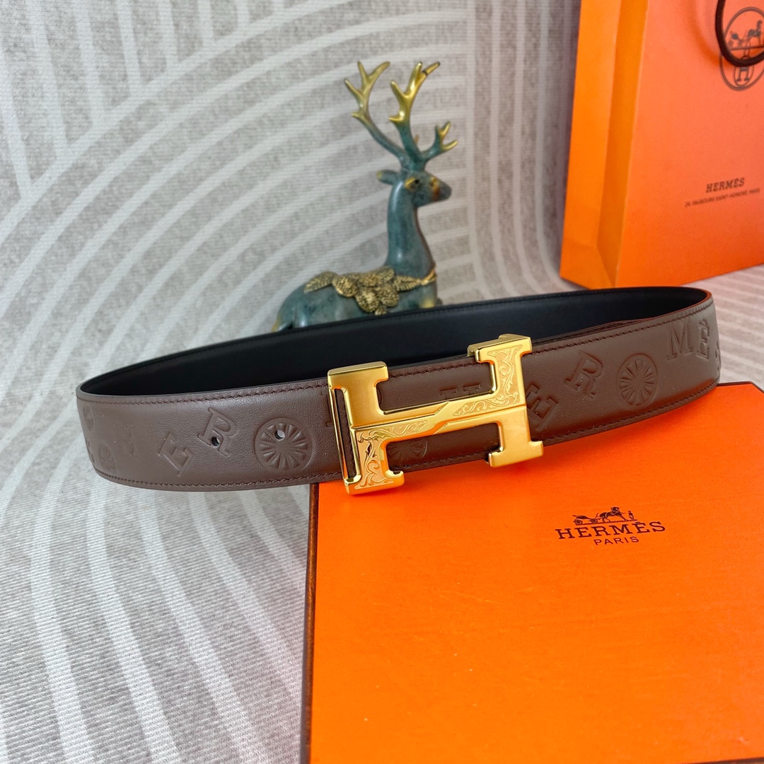 爱马仕💕 特种皮腰带系列 ，原厂五金精品不锈钢扣，手感柔软舒适 宽3.8CM。