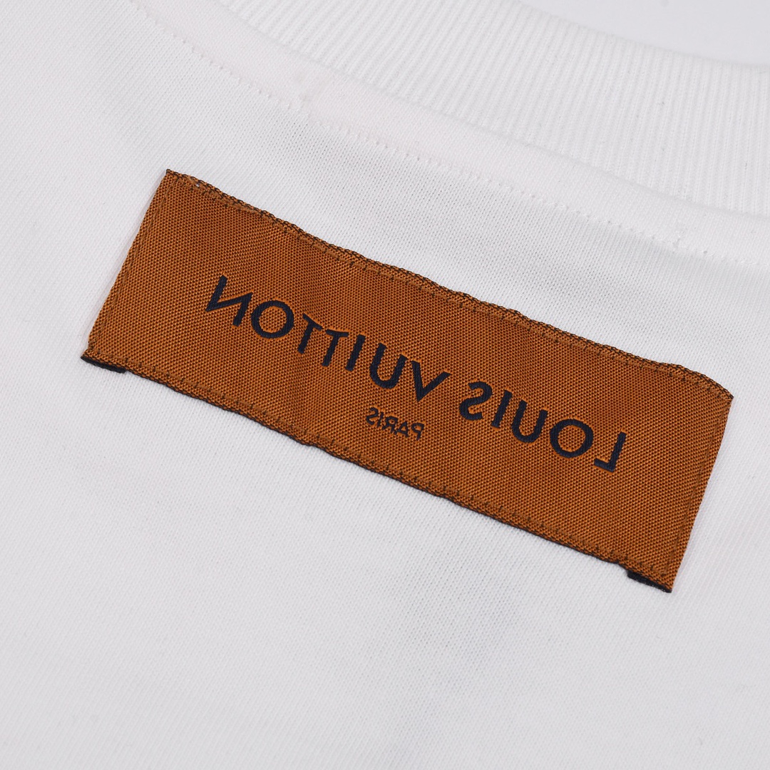 路易威登/Louis Vuitton 夏季新款 前后立体字母刺绣圆领短袖T恤