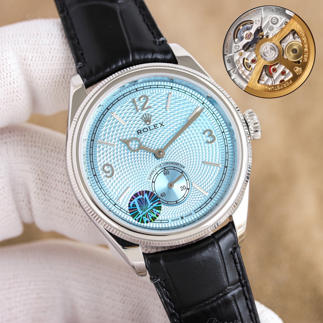 NO:148948,Unified R Factory Newly added work Ultra-thin 90g counterweight version two-pin semi-business model Rolex Rolex Constant 1908 size 39mm9.8mm Exclusive custom modified Chronergy escapement system Blue Syloxi balance spring Cal.7140 automatic winding movement K gold steel stamp folding buckle More close to restoring the feel and wearing texture of K gold watch, Rolex19860909统一 R Factory 新增力作 超薄90克配重版二针半商务款 劳力士Rolex恒动1908型 尺寸39mm9.8mm 独家定制改装Chronergy擒纵系统蓝色Syloxi摆轮游丝Cal.7140自动上链机芯 K金钢印折叠扣 更加接近的还原K金手表的手感及佩戴质感,,rolex,Watch