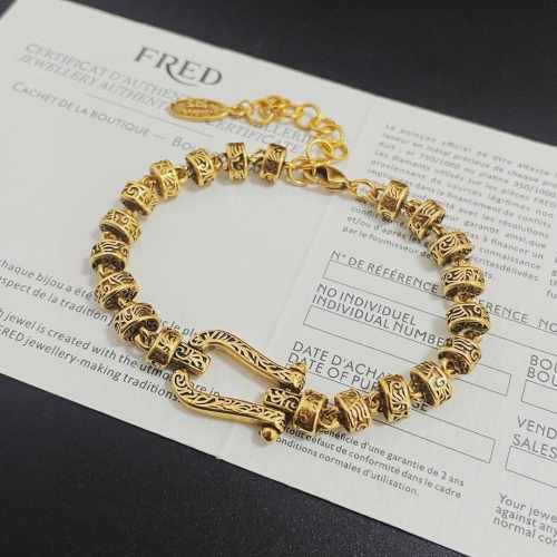FRED Horse Shoe Buckle Bracelet Gold-Plated Elegant Luxury Bangle 1 FRED Horse Shoe Buckle Bracelet Gold-Plated Elegant Luxury Bangle