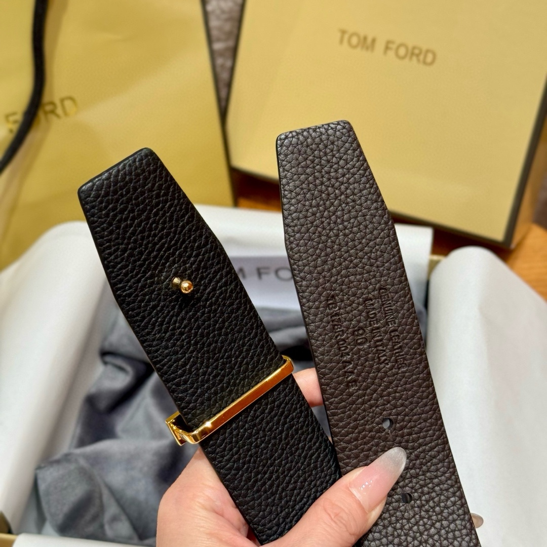 Tom Ford Classic T Logo Leather Belt for Men - Italian Made, 3.8cm Width 7 i1742616053 1465 5