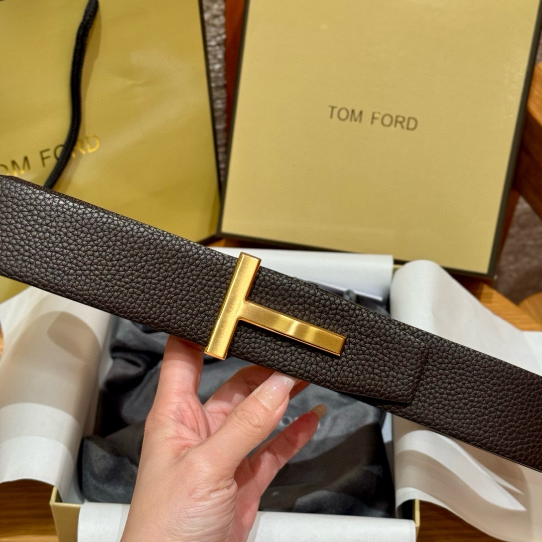 Tom Ford Classic T Logo Leather Belt for Men - Italian Made, 3.8cm Width 8 i1742616053 7254 6