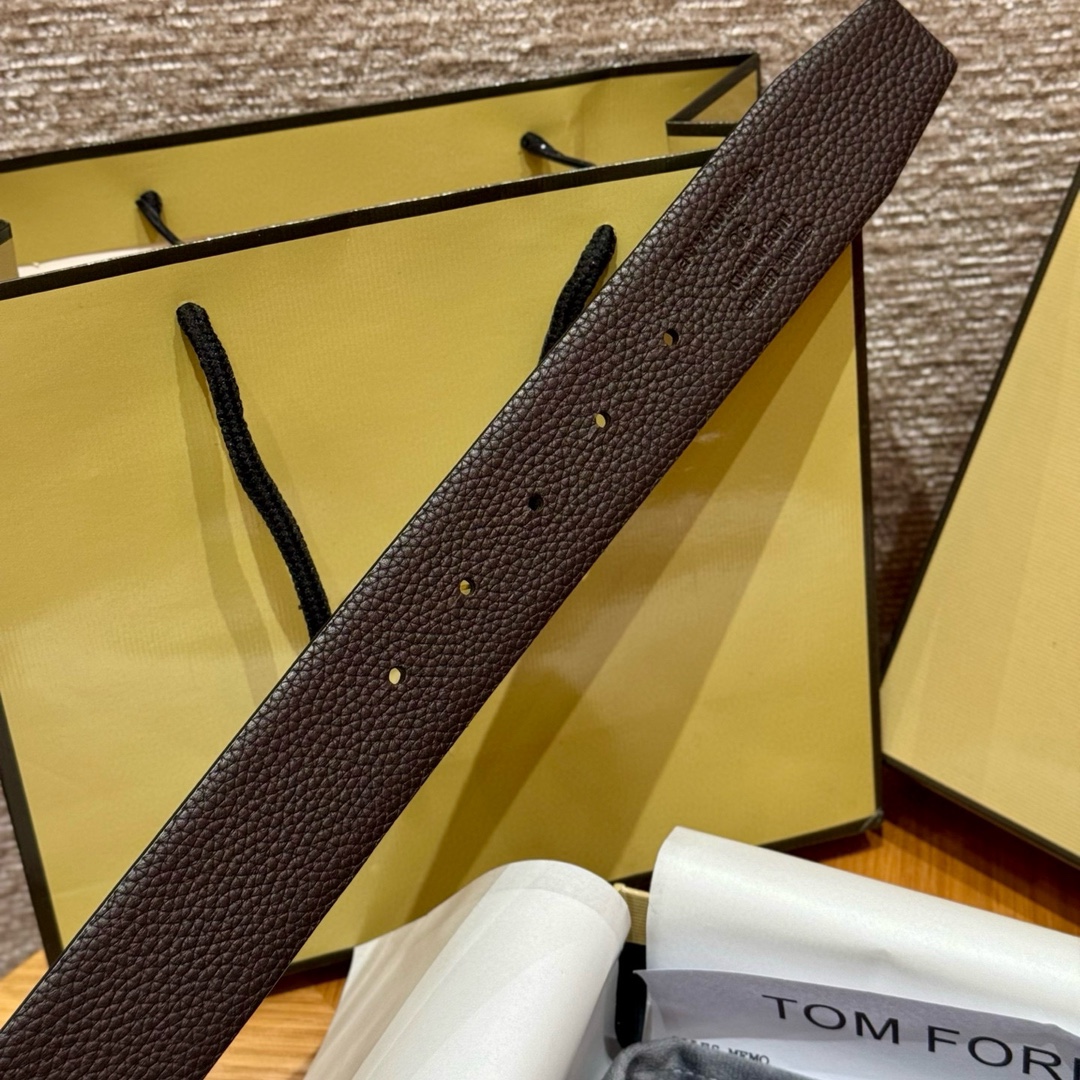 Tom Ford Classic T Logo Leather Belt for Men - Italian Made, 3.8cm Width 9 i1742616053 9396 7