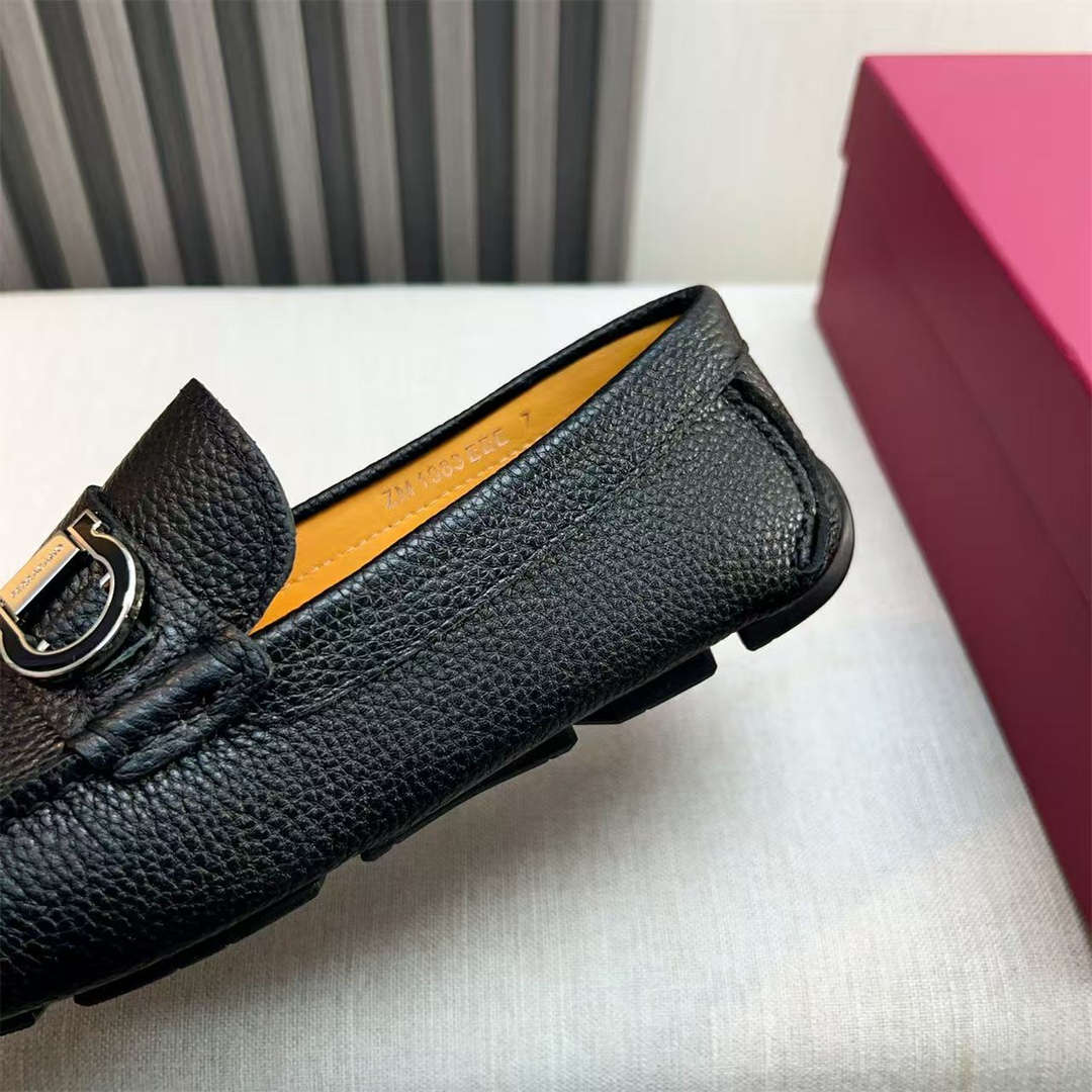 Ferragamo Style Black Leather Men's Shoes Men's Shoes Men's Shoes detail image 8 from source 783436