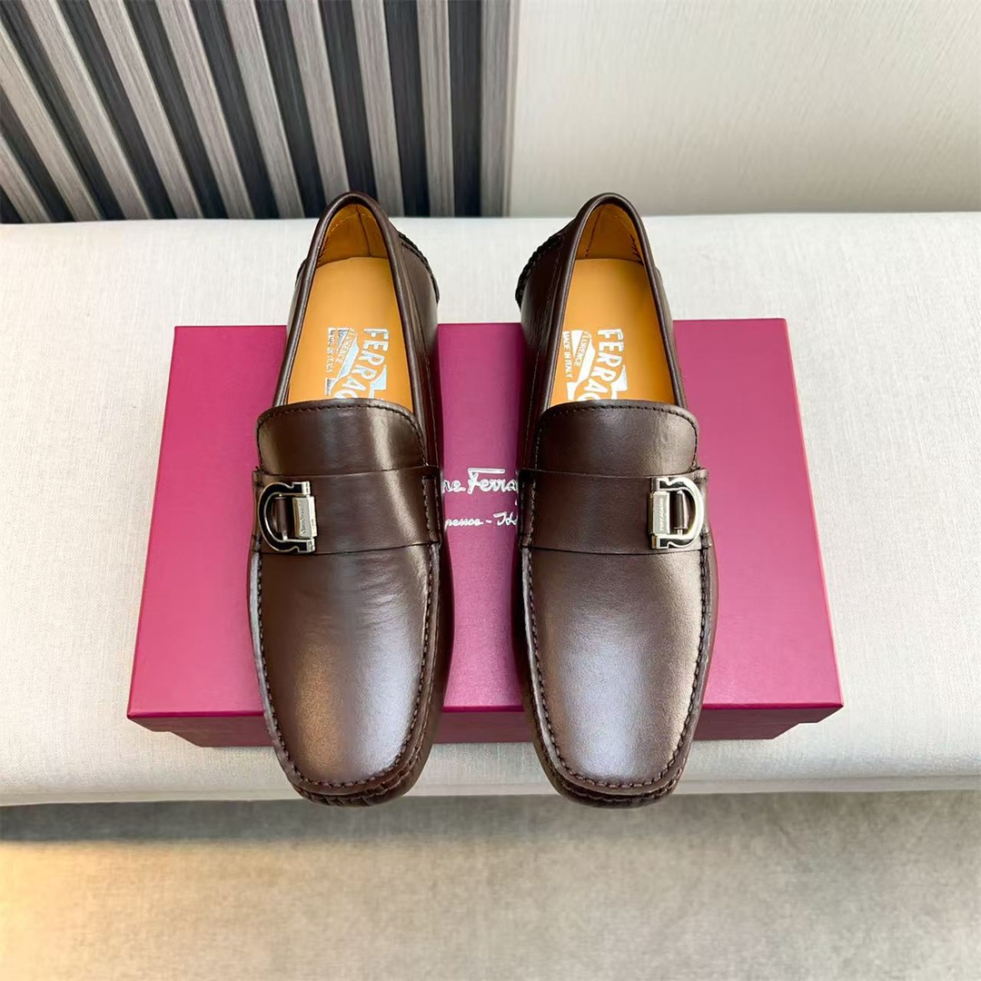 Ferragamo Style Black Leather Men's Shoes Lookbook Reference image 1