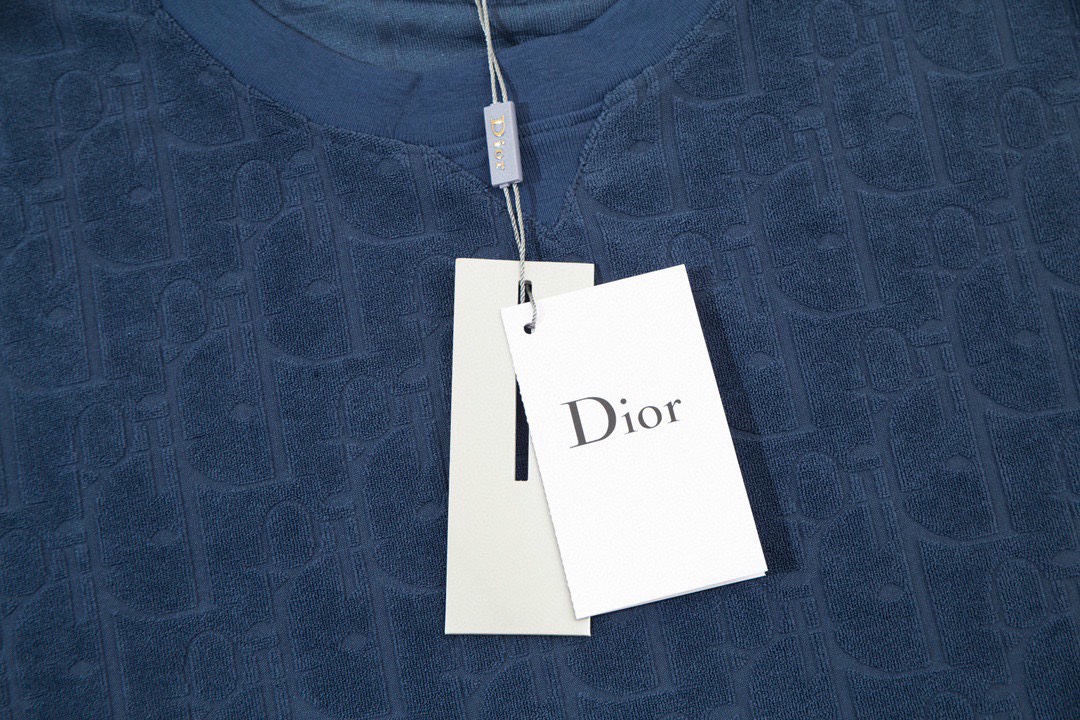 迪奥/Dior 夏季新款 经典满身字母暗纹提花圆领短袖T恤