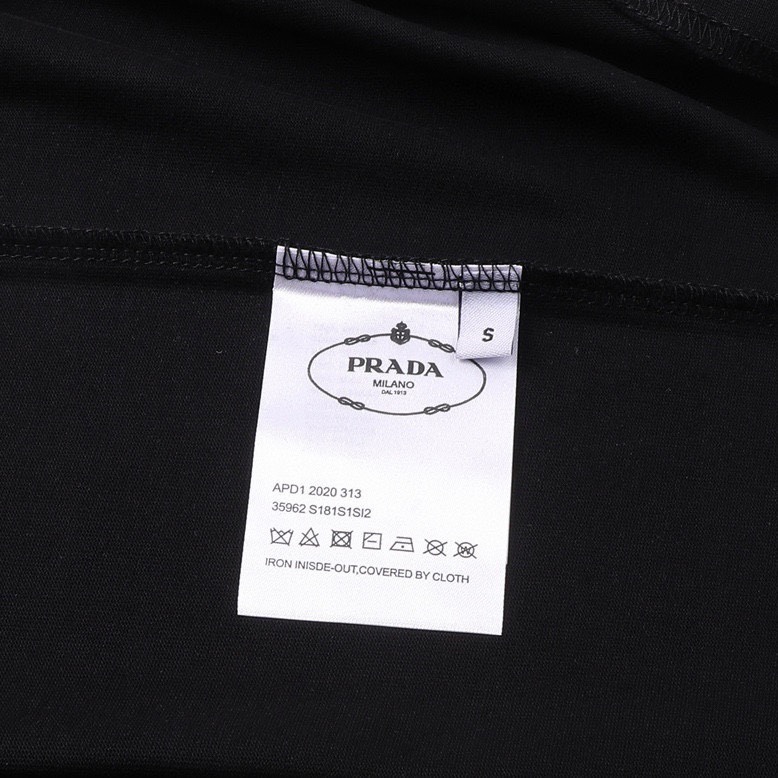 普拉达/Prada 夏季新款 经典小标刺绣圆领短袖T恤