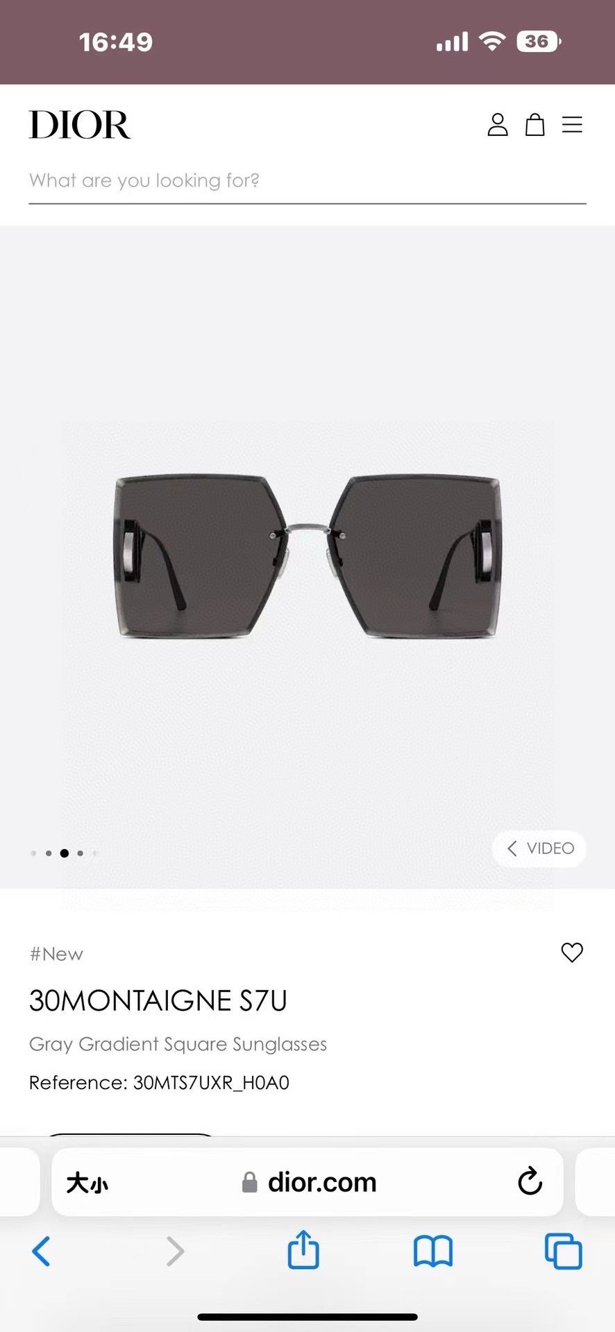 NO:250637,The Dior 30Montaigne S7U SS sunglasses enrich the brand's existing iconic series, 3.0 thickened and inner-coated blue-coated lenses, the high-end custom style is characterized by its complex frameless design. The dark ruthenium metal temples are decorated with a functional 