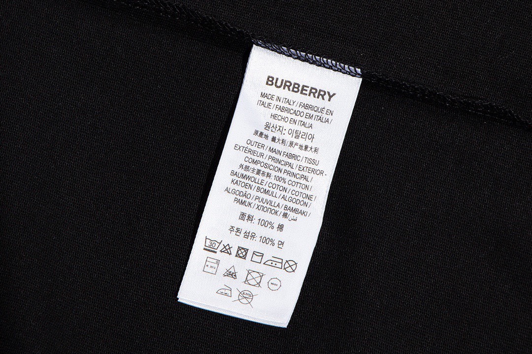 巴宝莉/Burberry 夏季新款 经典格纹袖子拼接圆领短袖T恤