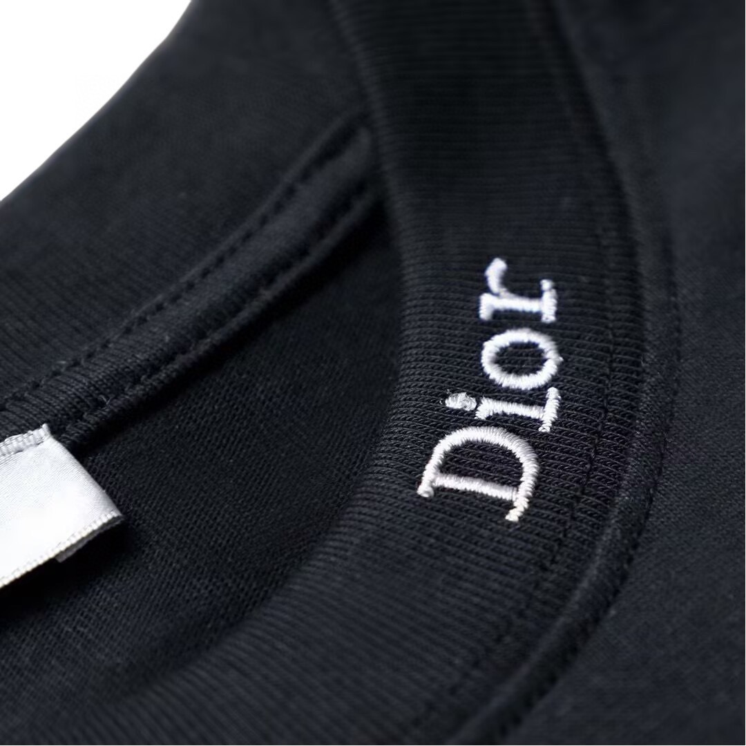 迪奥/Dior 夏季新款 领口后背字母刺绣圆领短袖T恤