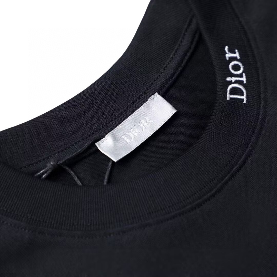 迪奥/Dior 夏季新款 领口后背字母刺绣圆领短袖T恤