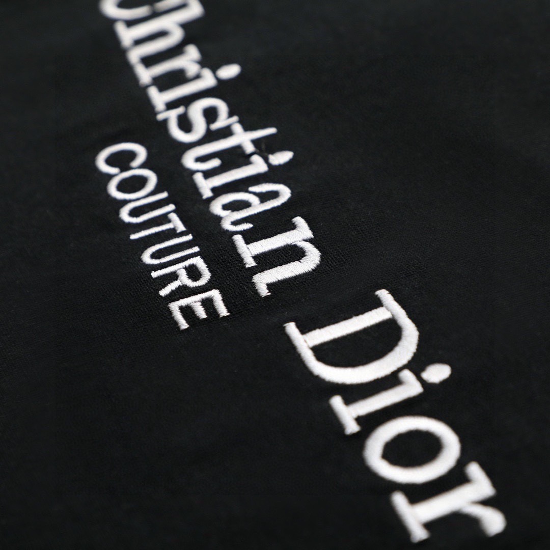 迪奥/Dior 夏季新款 领口后背字母刺绣圆领短袖T恤