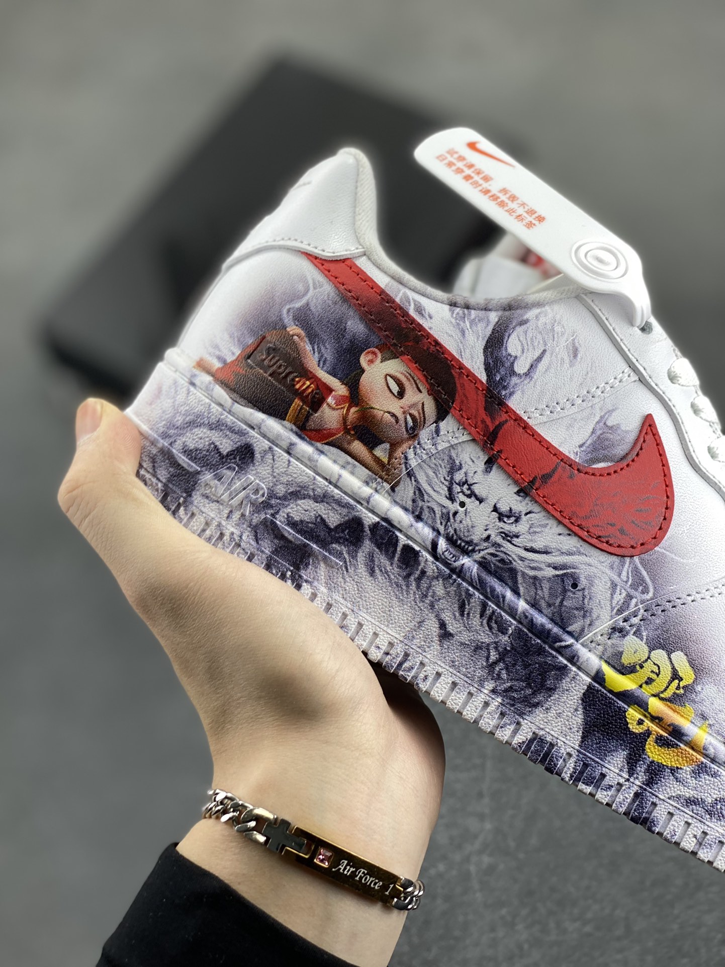 图片[6]-Air Force 1 Low 哪吒手绘涂鸦 原楦头原纸板 打造纯正空军版型 #专注外贸渠道 全掌内置蜂窝气垫 #原盒配件 原厂中底钢印、拉帮完美 货号：CU9225-101 尺码：36 36.5 37.5 38 38.5 39 40 40.5 41 42 42.5 43 44 44.5 45-选品中心