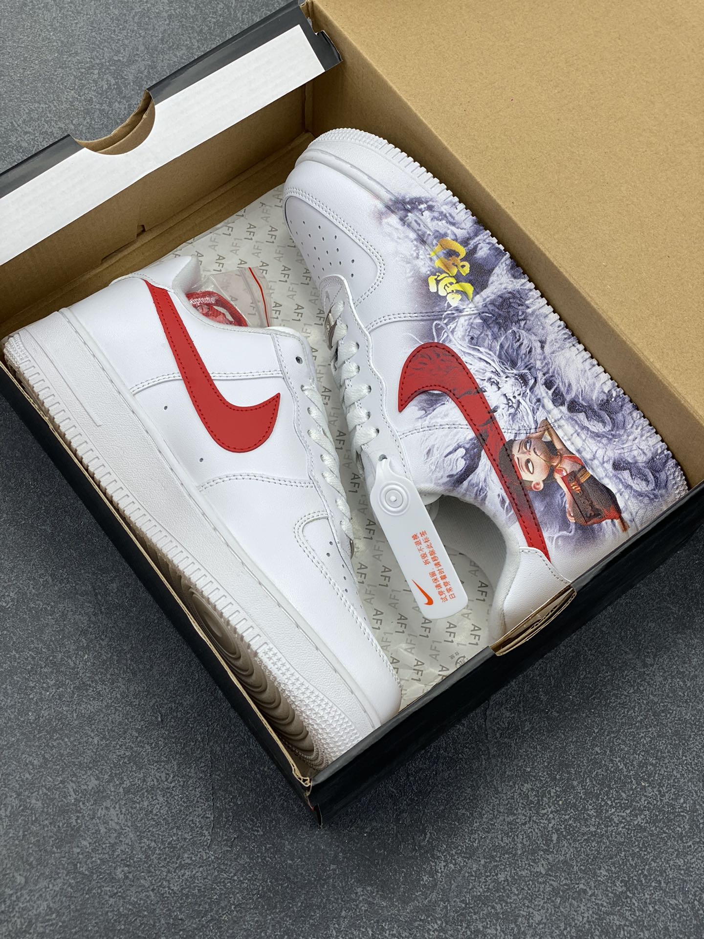 图片[9]-Air Force 1 Low 哪吒手绘涂鸦 原楦头原纸板 打造纯正空军版型 #专注外贸渠道 全掌内置蜂窝气垫 #原盒配件 原厂中底钢印、拉帮完美 货号：CU9225-101 尺码：36 36.5 37.5 38 38.5 39 40 40.5 41 42 42.5 43 44 44.5 45-选品中心