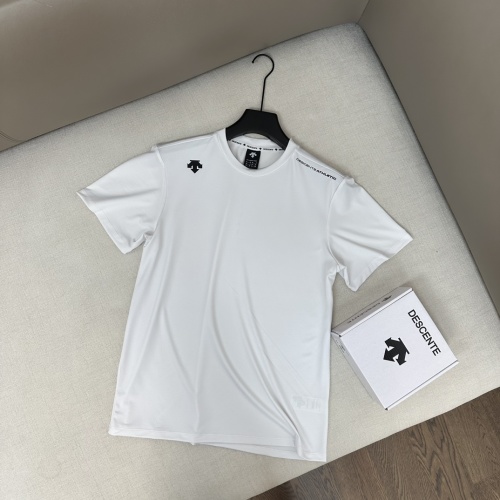 Descente Athletic T-Shirt - Short Sleeve Logo Tee for Men - White 1 Descente Athletic T-Shirt - Short Sleeve Logo Tee for Men - White