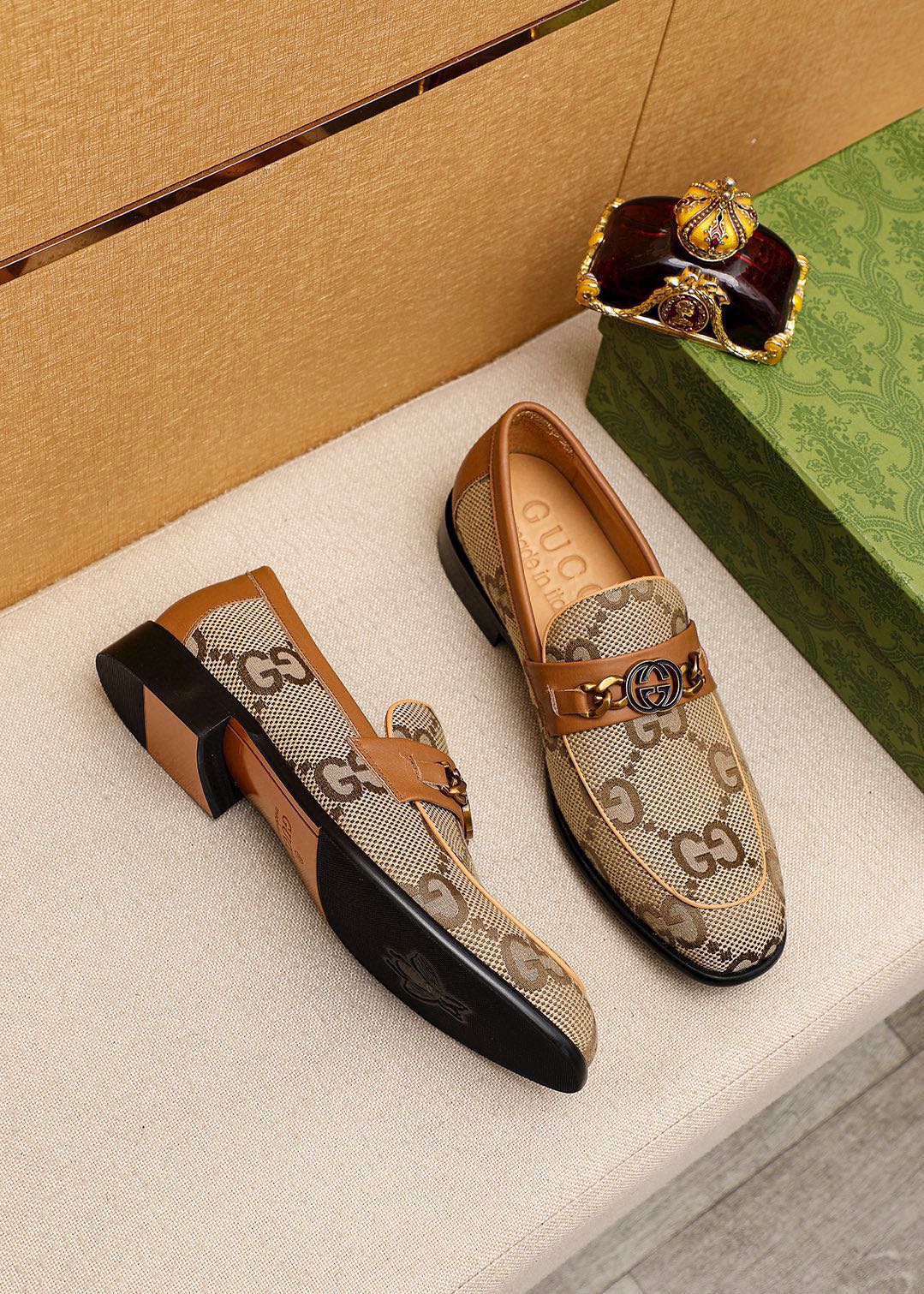 Gucci Men's Leather Loafers with GG Pattern and Horsebit Detail, Size 38-44 4 i1742796622 610 2