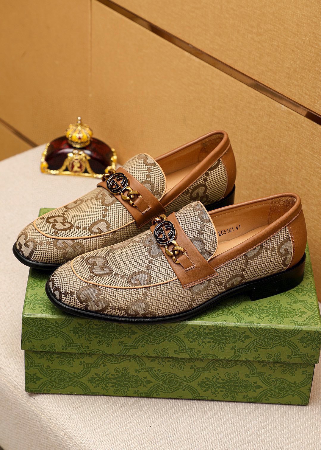 Gucci Men's Leather Loafers with GG Pattern and Horsebit Detail, Size 38-44 3 i1742796622 8459 1