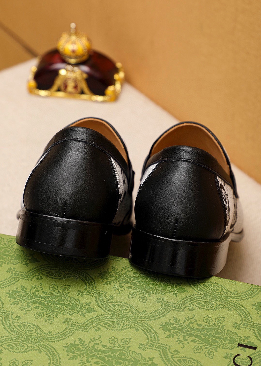 Gucci Men's Leather Loafers with GG Pattern and Gold-Tone Hardware 9 i1742796657 2094 7