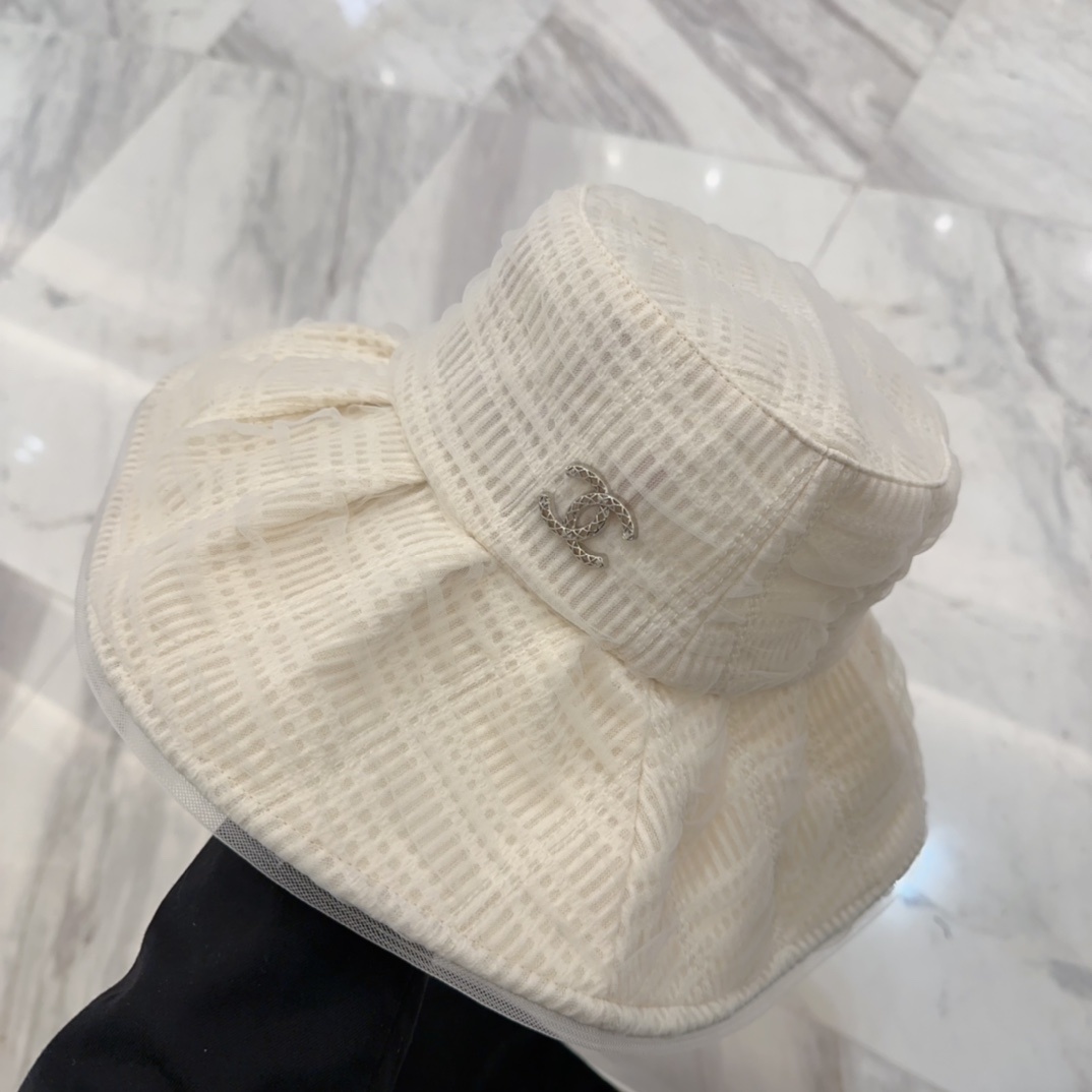 香奈儿 2025春夏新款布帽,百褶款渔夫帽,头围57cm