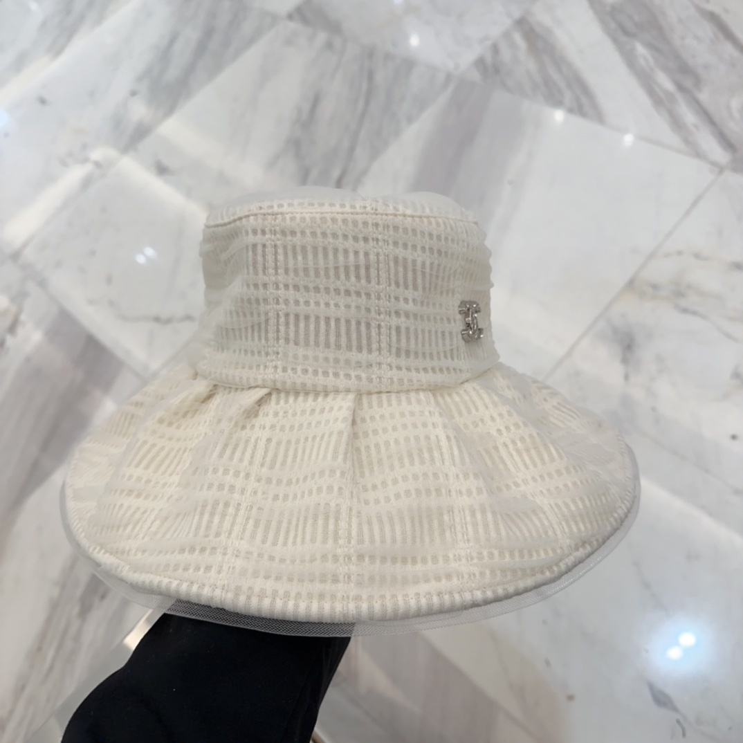 香奈儿 2025春夏新款布帽,百褶款渔夫帽,头围57cm