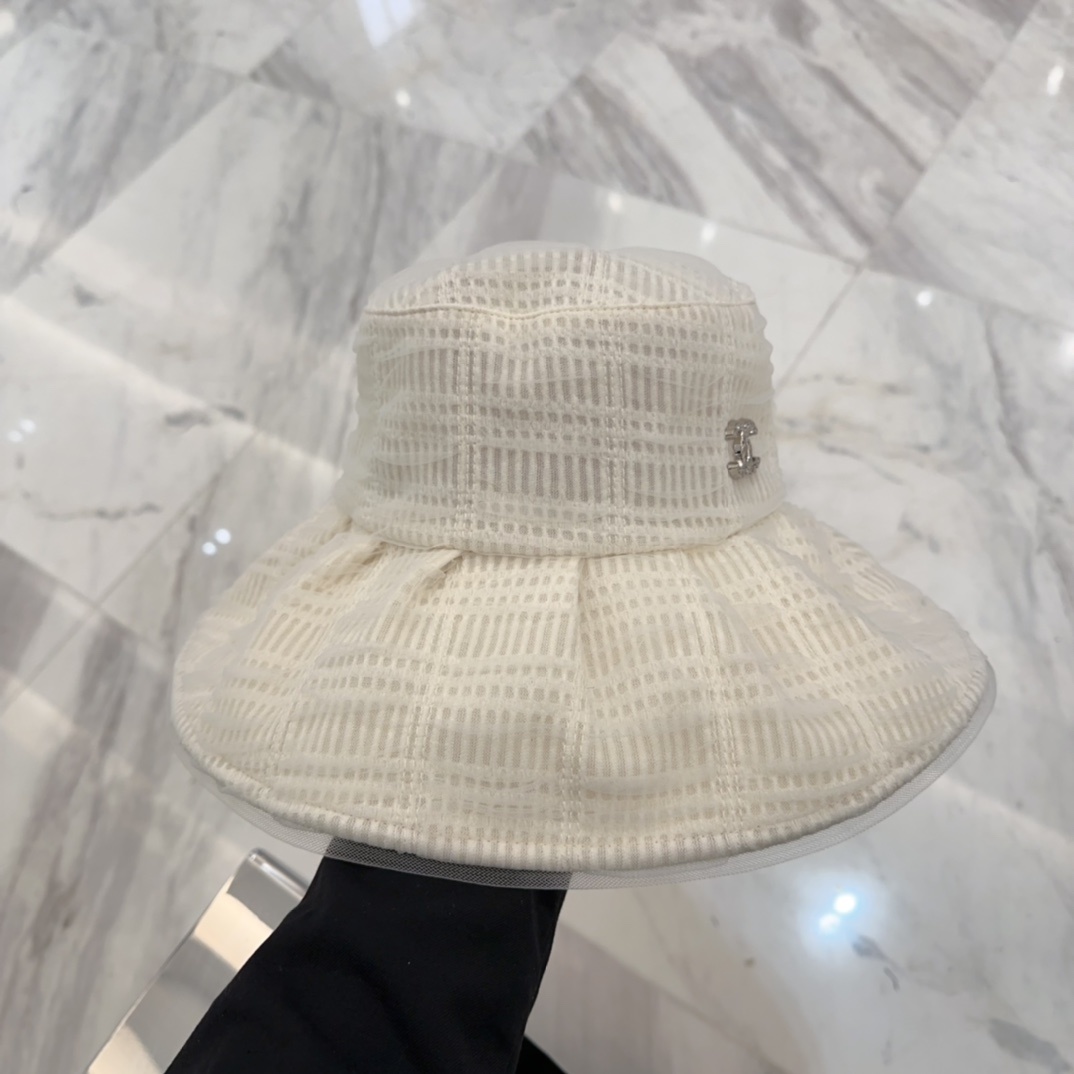 香奈儿 2025春夏新款布帽,百褶款渔夫帽,头围57cm