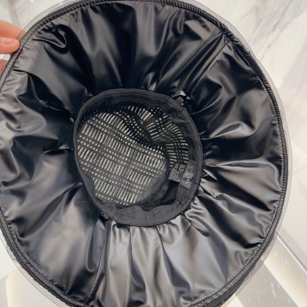 香奈儿 2025春夏新款布帽,百褶款渔夫帽,头围57cm