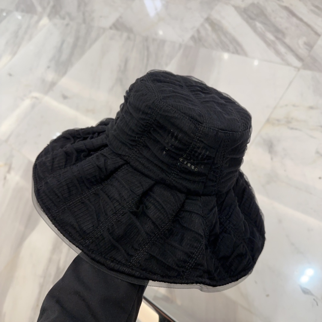 香奈儿 2025春夏新款布帽,百褶款渔夫帽,头围57cm