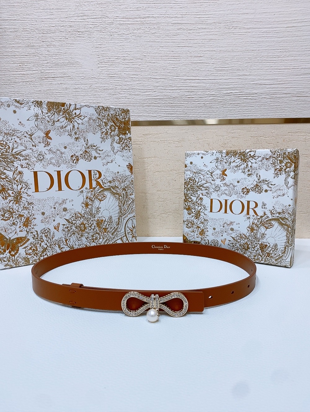 Dior 宽 1.8cm · 代购级 迪奥 Dior Nœud de Dior 腰带 蝴蝶钻扣 宽度18毫米