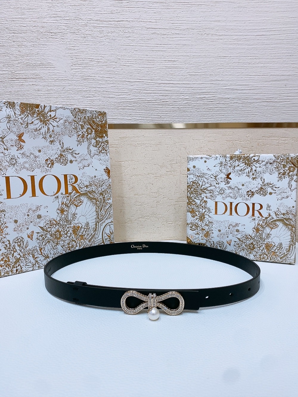 Dior 宽 1.8cm · 代购级 迪奥 Dior Nœud de Dior 腰带 蝴蝶钻扣 宽度18毫米