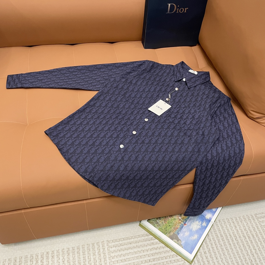 Fashionable Unisex Dior Zidio Shirt with Custom High-Quality Details in Multiple Sizes - 图片 1
