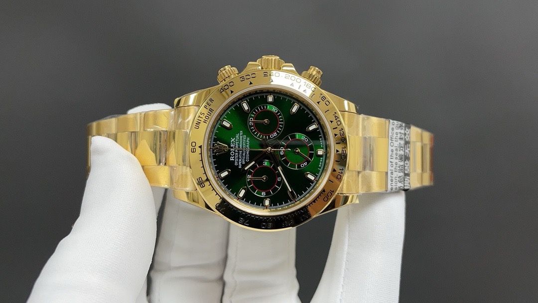 Rolex 今日推荐 金绿迪 带NFC芯片感应保卡 四码合一 40mm 厚12.2mm 7750一档机