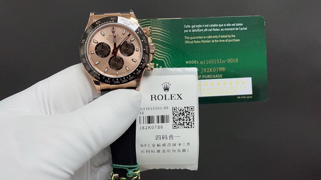 Rolex 迪通拿 玫瑰金 带NFC芯片感应保卡 12.2mm 7750机