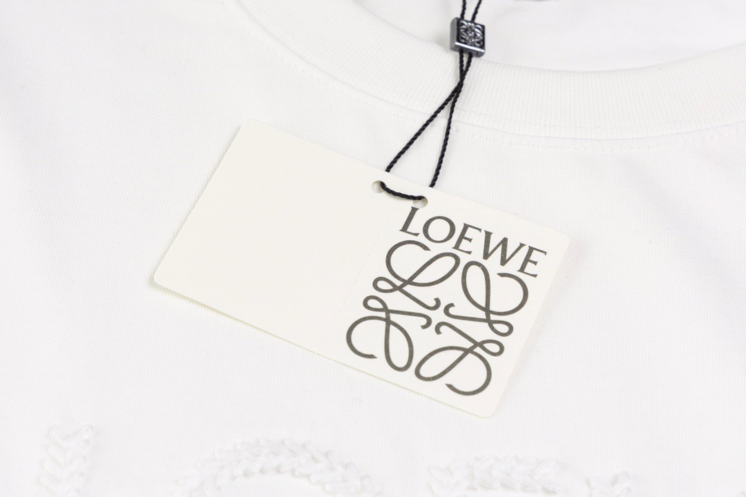 罗意威/Loewe 夏季新款 高密度线绣花圆领短袖T恤