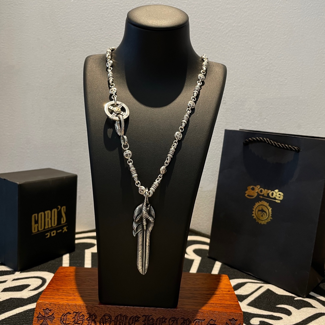 NO:108760,Comment [New Products on Shelves] Goro’s Takahashi Goro Eagle Claw Feather Pendant, Takahashi Classic Necklace, Top Version, Accepted Exclusive Shooting, Focus on the High-end Market, Kuaishou/ins/Xiaohongshu popular models, absolutely different from ordinary versions!  The details of the picture product are consistent with ZP!  Original production process, precision quality, purely handmade, authentic model opening, fashion essentials, both men and women can wear, same couple style, rock punk silver style, retro elements, trendy and versatile, same style on the official website, fine jewelry, necklace19860909批【新品上架】Goro’s高桥吾郎鹰爪羽毛吊坠,高桥经典项链,顶级版本,认准独家拍摄,主攻高端市场 ,快手/ins/小红书热门款,绝对区别普通版本！图片产品细节与ZP一致！原版制作工艺 精工品质 纯手工打造 ～正品开模潮流时尚必备 男女均可佩戴 情侣款同款 摇滚朋克泰银风格 复古元素 潮流百搭 官网同款,饰品精品,necklace,Jewelry