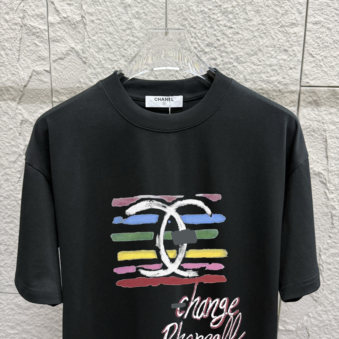 New Spring 2025 Classic Rainbow Letter Stamp T-shirts in Various Sizes and Colors - 图片 3