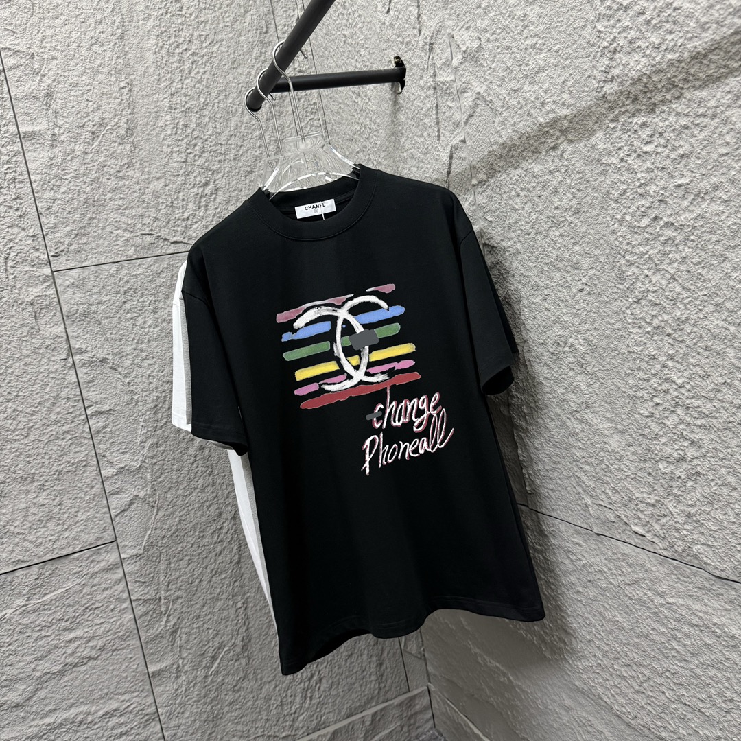 New Spring 2025 Classic Rainbow Letter Stamp T-shirts in Various Sizes and Colors - 图片 2