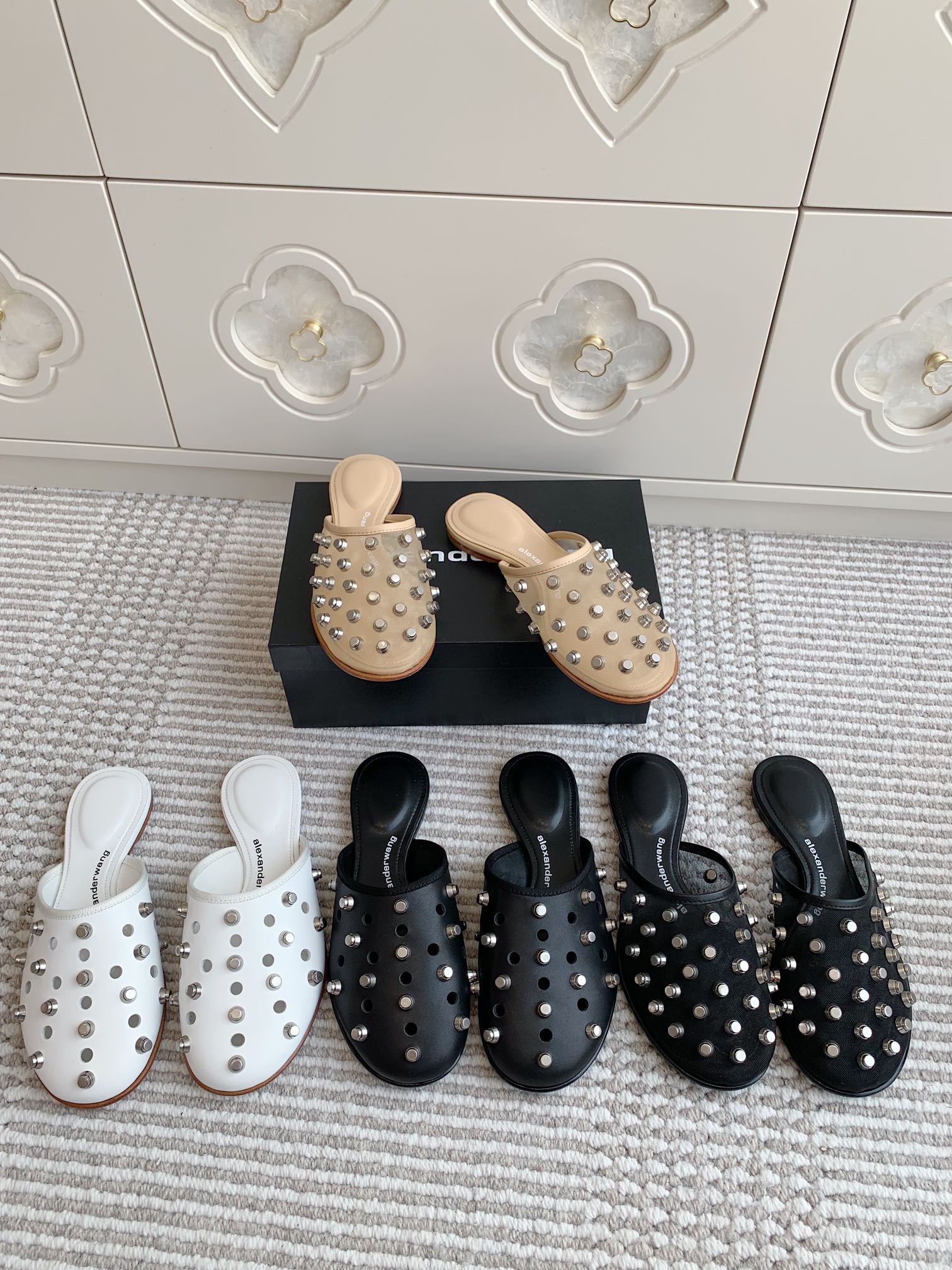 NO:414278,———————————————————————————————————————————————————————————————————————————————————————————————————————————————————————————————————————————————————————————————————————————————————————————————————————————————————————————————————————————————————————————————19860909————大王·铆钉包头穆勒拖鞋·35-40,拖鞋,alexander wang,slippers,Women's Shoes