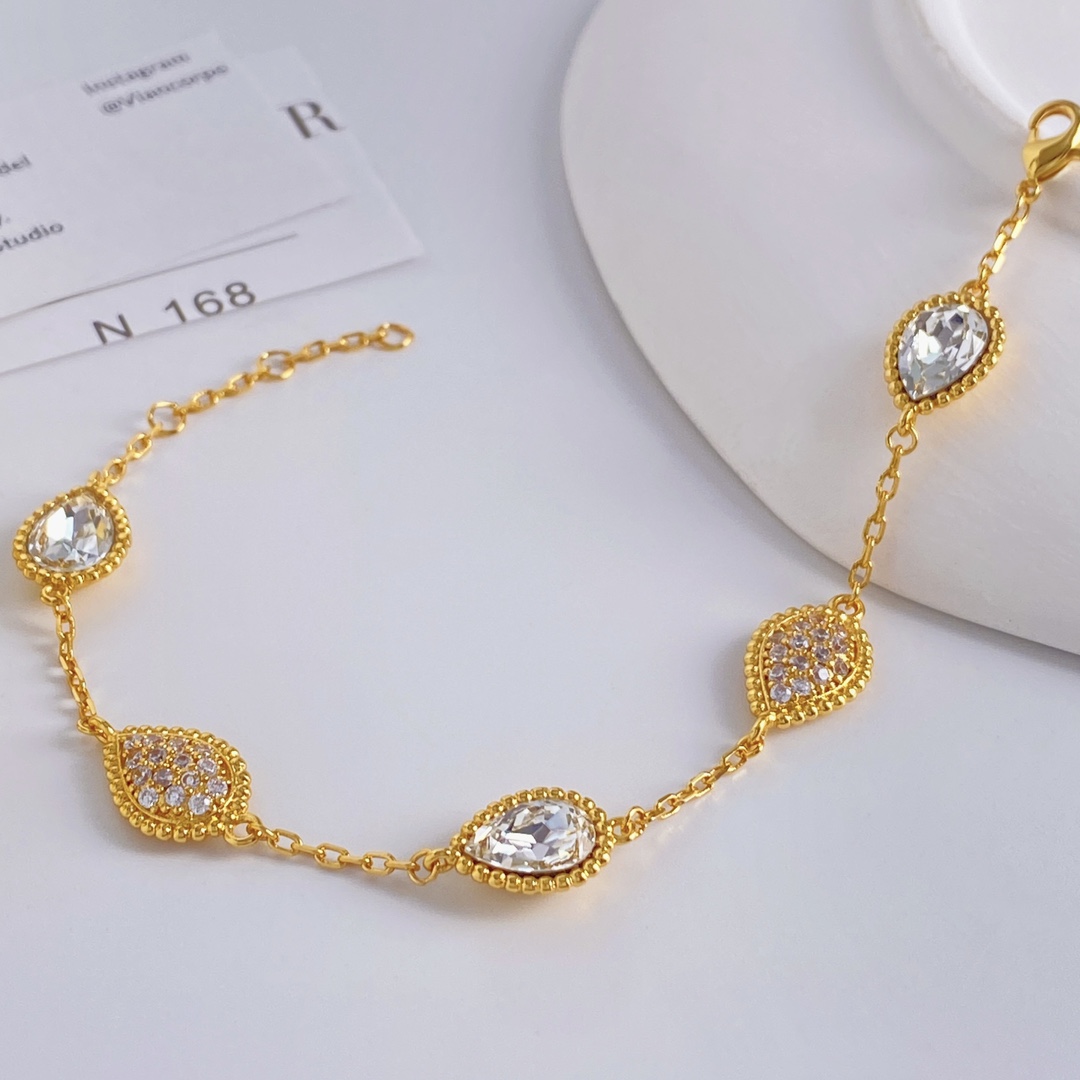 BS80 P300 Bracelet: Dopamine Style with Man-Made Colored Stones and Gold Chain - 图片 6