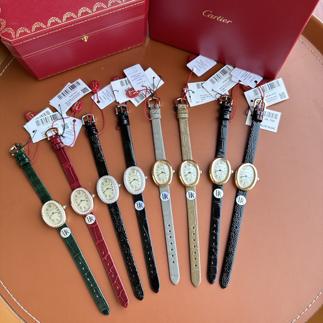 까르띠에 바뇨아르 32×26mm 26mm DR공장 쿼츠 무브먼트 사파이어 글라스 블루 스틸밴드 가죽스트랩 레플리카 42632