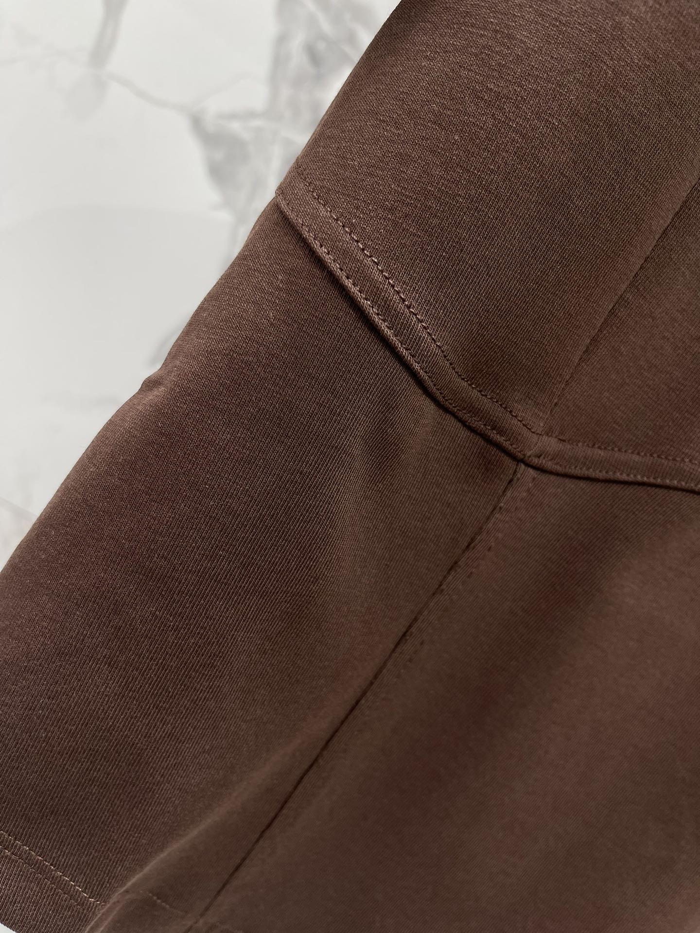 Chanel Inspired Brown Fitted Short Sleeve Top with Embroidered Logo Detail 7 i1743045161 4090 5