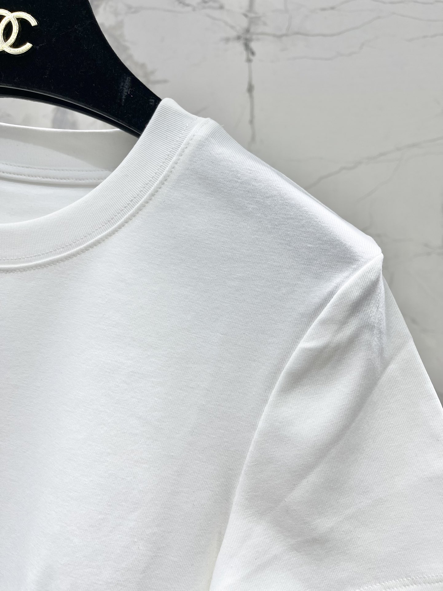 Chanel-Inspired White Corset T-Shirt with Embroidered Logo, Slim Fit 5 i1743045193 9563 3