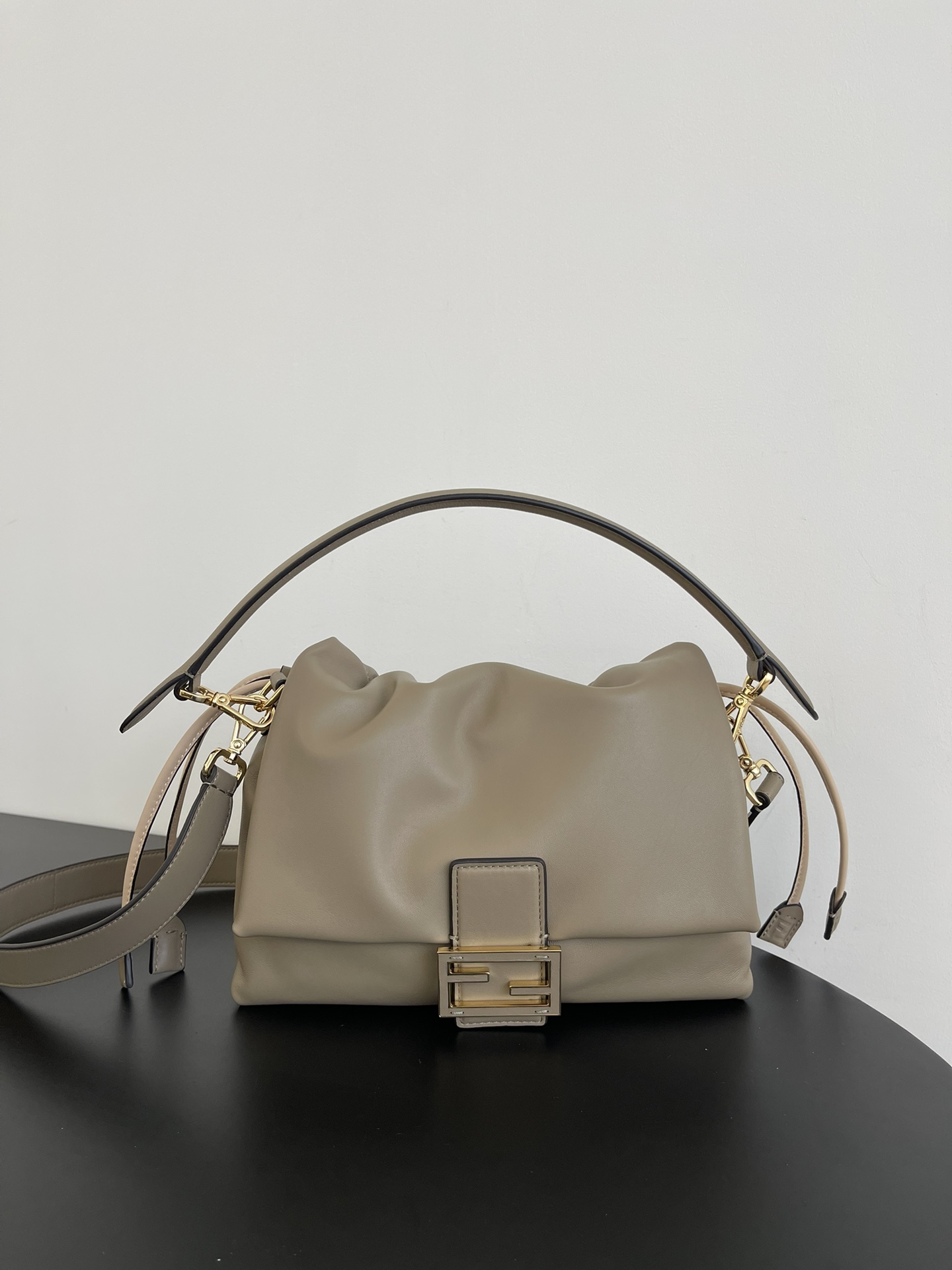 Fendi Mamma Baguette Bag in Dove Gray Lambskin Leather, Adjustable Straps 2 i1743055044 654 2