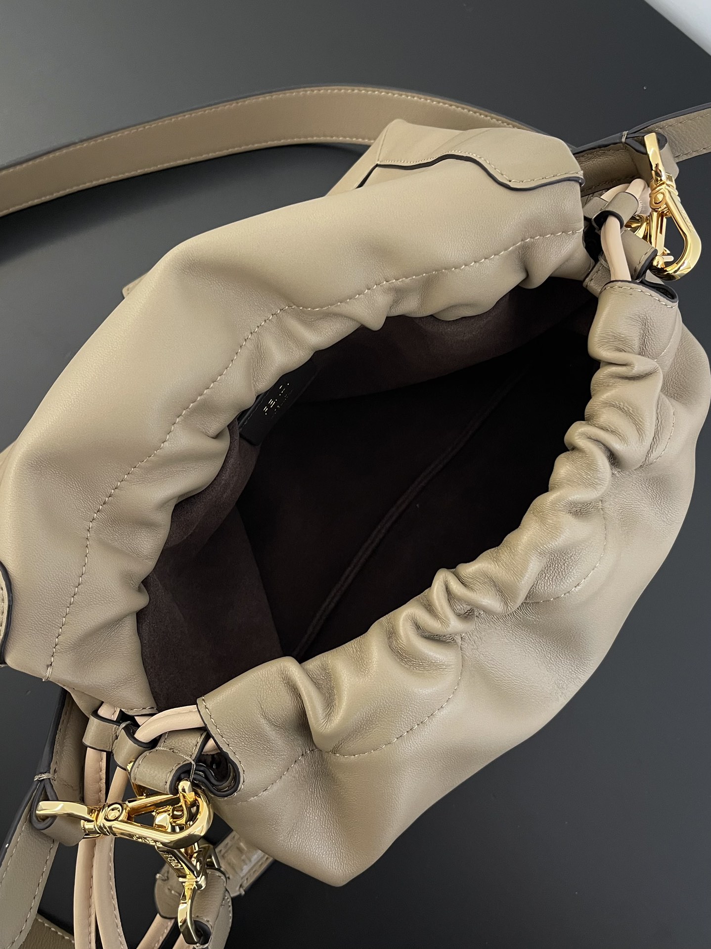 Fendi Mamma Baguette Bag in Dove Gray Lambskin Leather, Adjustable Straps 8 i1743055044 8679 4