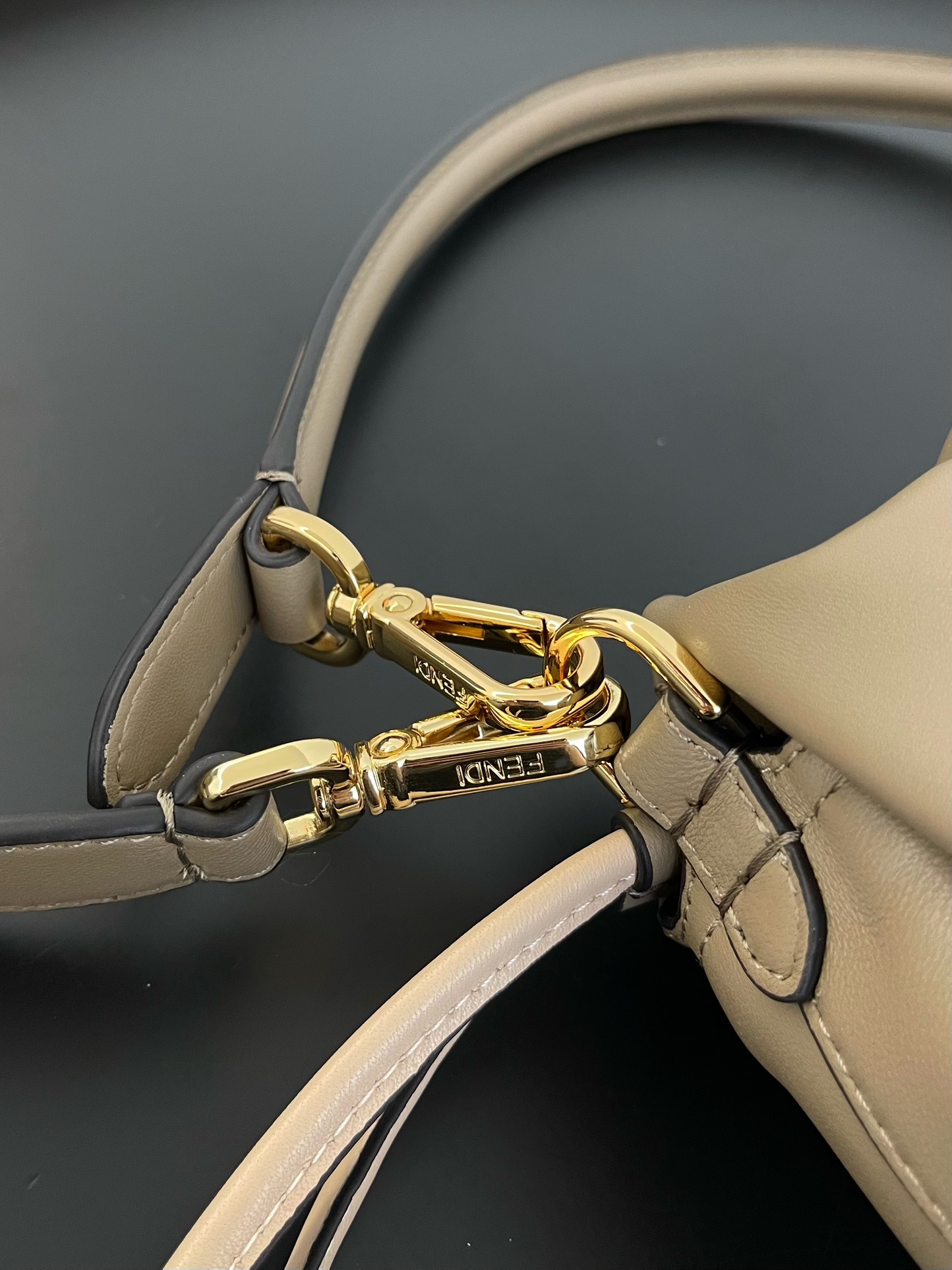 Fendi Mamma Baguette Bag in Dove Gray Lambskin Leather, Adjustable Straps 5 i1743055044 9299 1