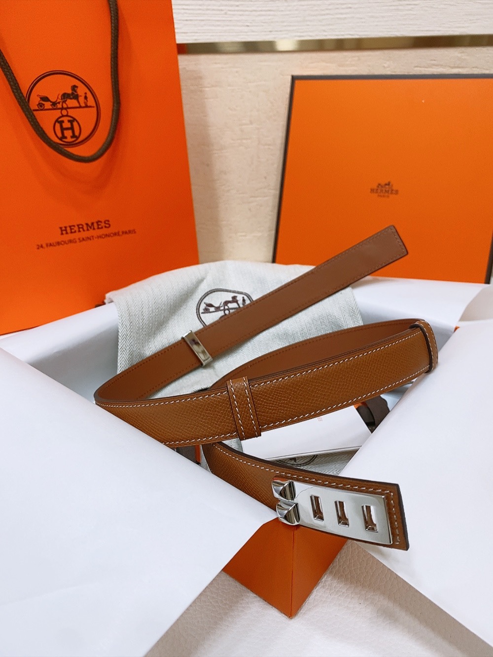 Hermès 代购级 爱马仕 ，搭配镀金 镀银皮带扣 ｜不分码 伸拉调节