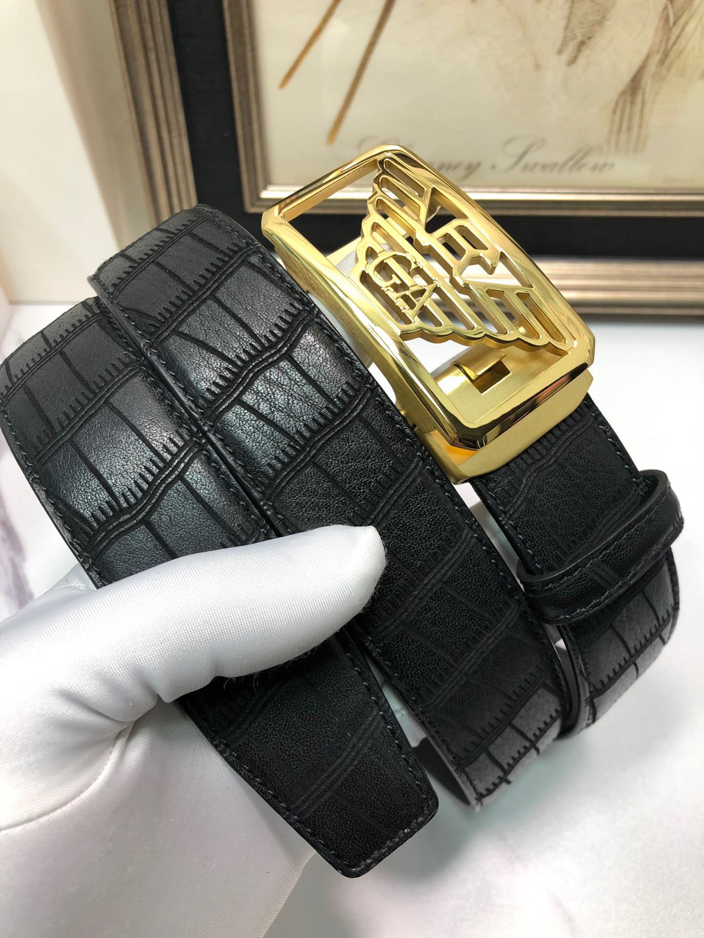 Italian Factory Imported Automatic Cattle-Skin Belts with Tailorable Design - 图片 3