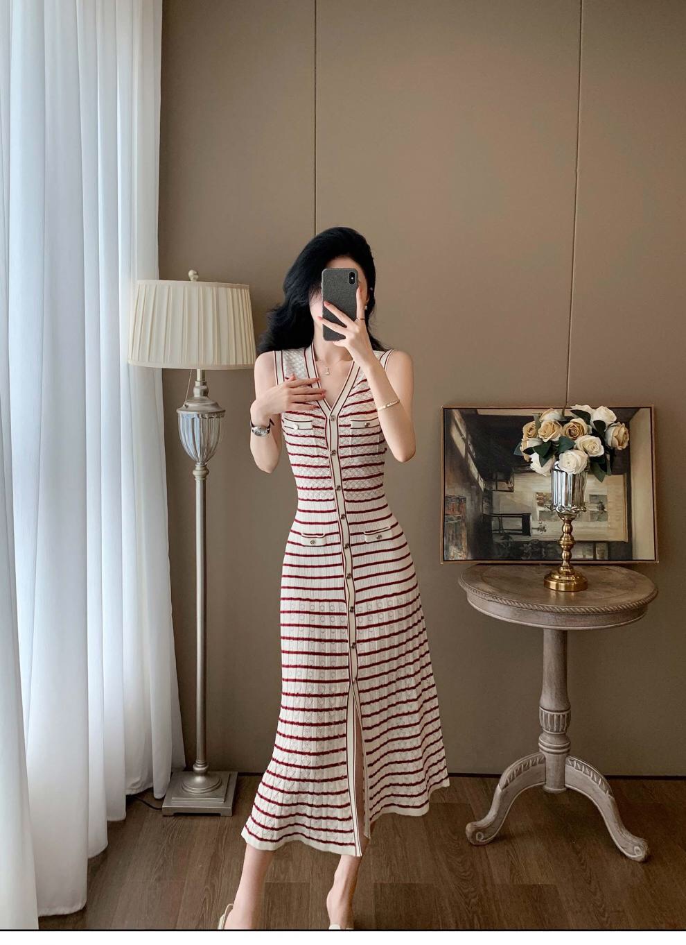 French Striped Bridesmaid Dress: Supportive, High-Quality, Perfect for Summer - 图片 2